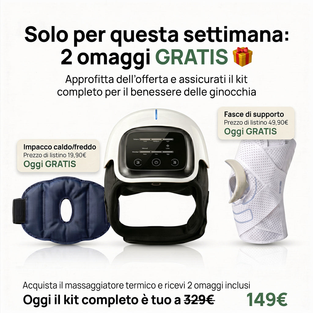 Kit Benessere Ginocchia - 15 minuti di calore e massaggio per ritrovare comfort a fine giornata